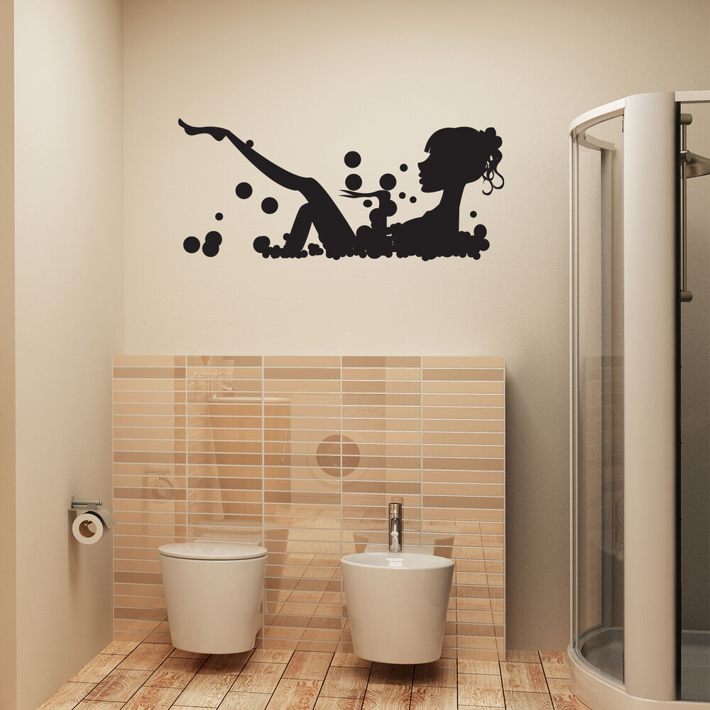 Bathroom Vinyl Wall Decals
 Bathroom Wall Art Sticker Girl In Bubble Bath Vinyl Wall