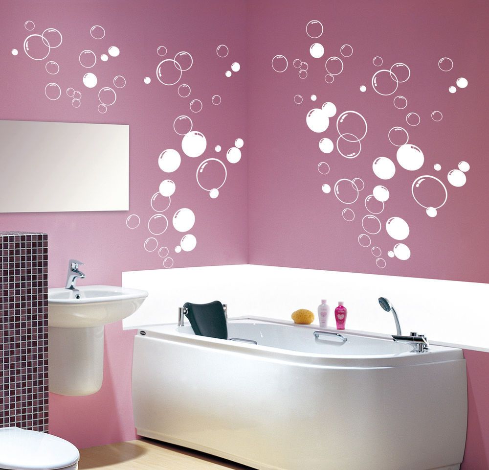 Bathroom Vinyl Wall Decals
 Bathroom Bubbles Vinyl Wall Stickers Shower Door Wall Art