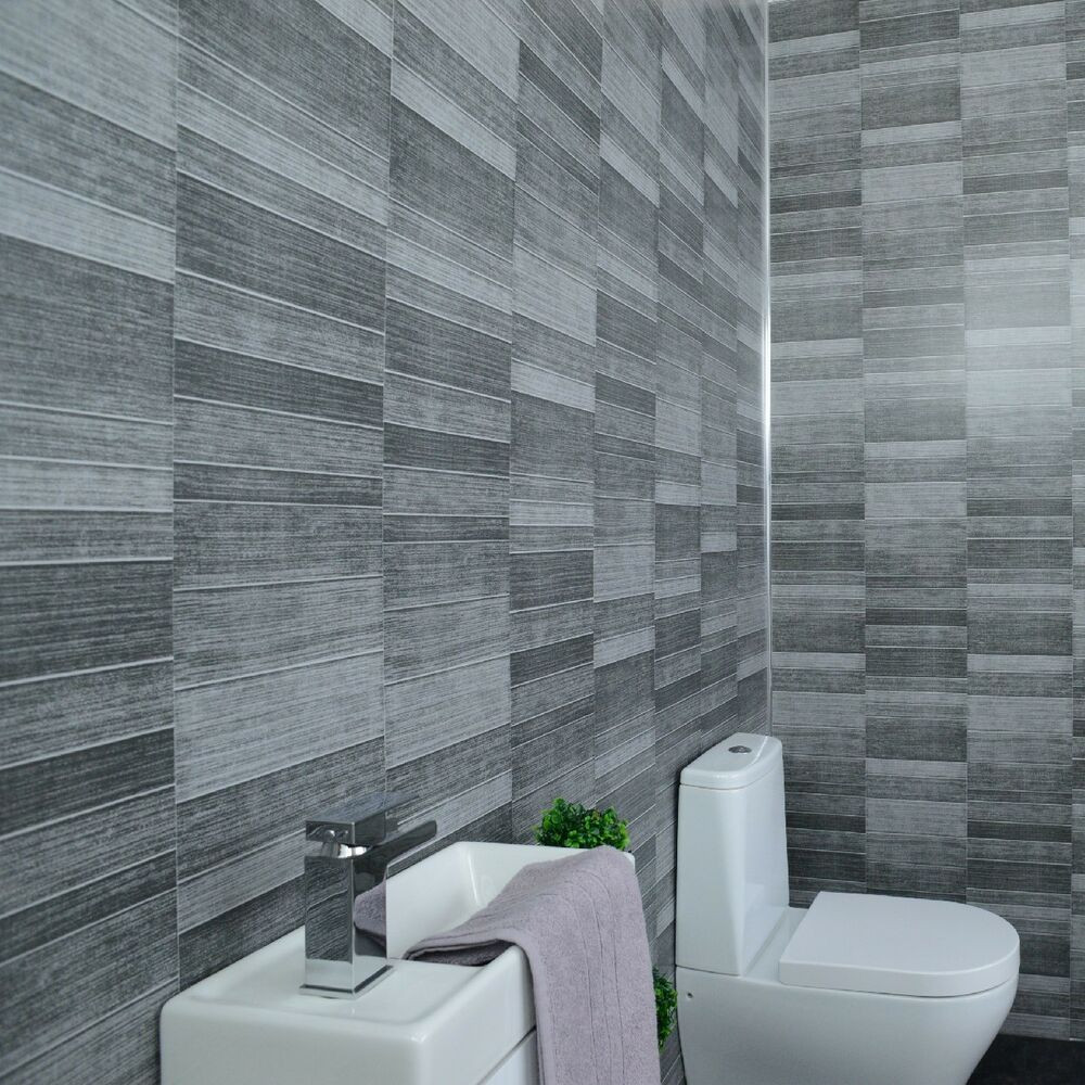 Bathroom Wall Covering
 Grey Tile Effect Bathroom Panels Anthracite Tile Cladding