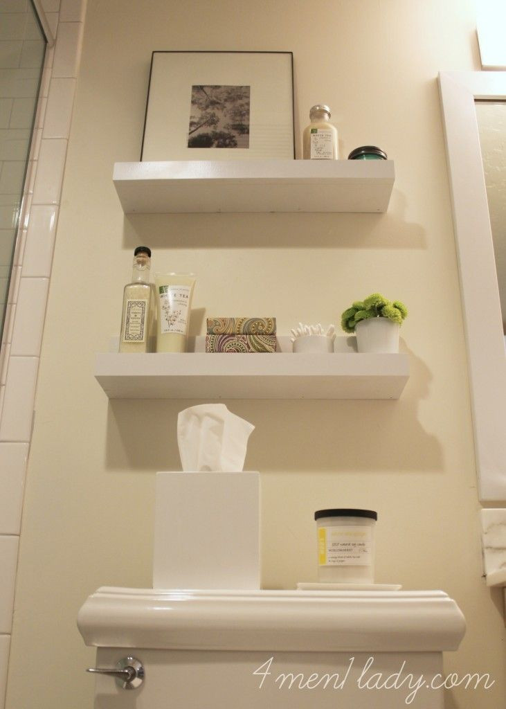 Bathroom Wall Shelves Over Toilet
 DIY shelves for a bathroom 4men1lady