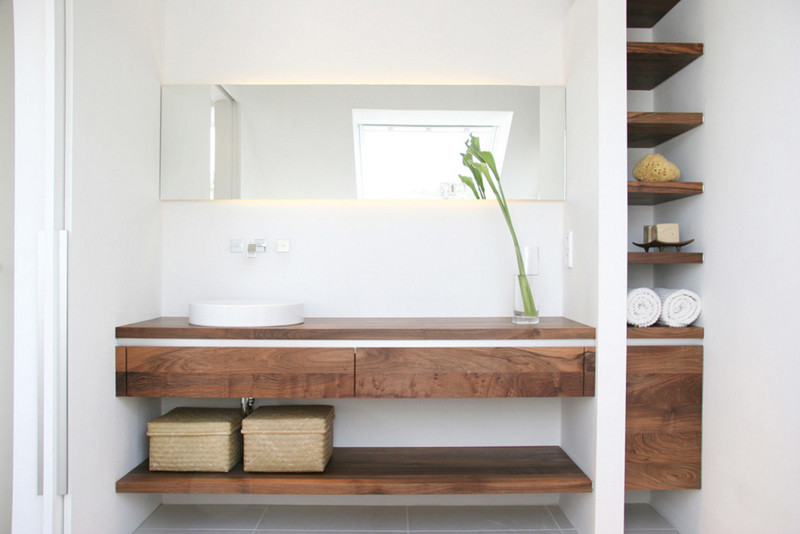 Bathroom Wall Shelves Wood
 20 Glorious Bathrooms with Wooden Shelves