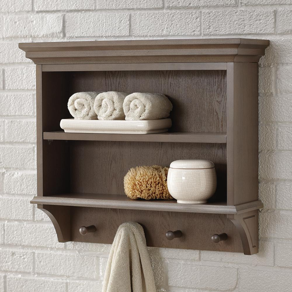 Bathroom Wall Shelves Wood
 Home Decorators Collection Albright 7 1 4 in L x 21 in H