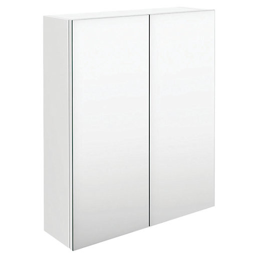 Bathroom Wall Units
 Wickes Talana White Gloss Wall Hung Mirror Storage Unit