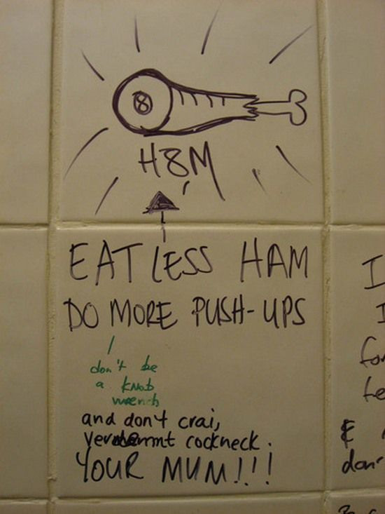 Bathroom Wall Writing
 51 Creative Bathroom Wall Graffiti Designs
