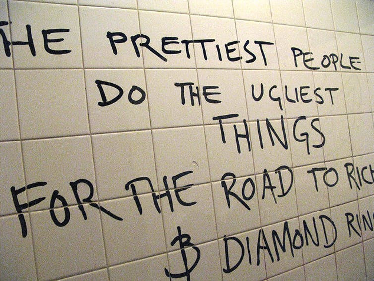 Bathroom Wall Writing
 What the writing on the bathroom wall reveals about