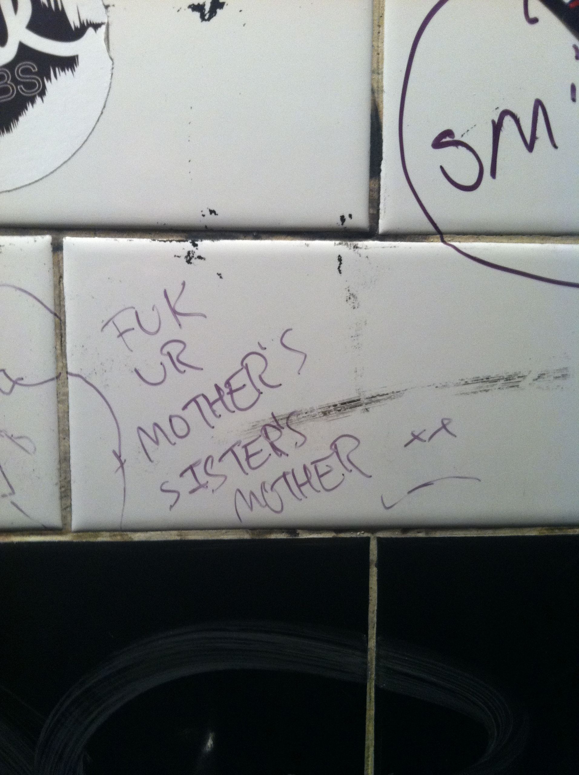 Bathroom Wall Writing
 beoutinaminute