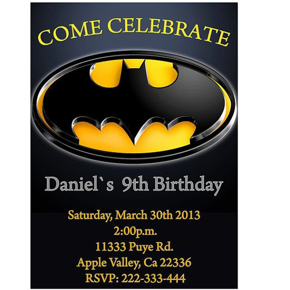 Batman Birthday Party Invitations
 Batman Birthday Party Invitation Printable by LuLuLoLa2022