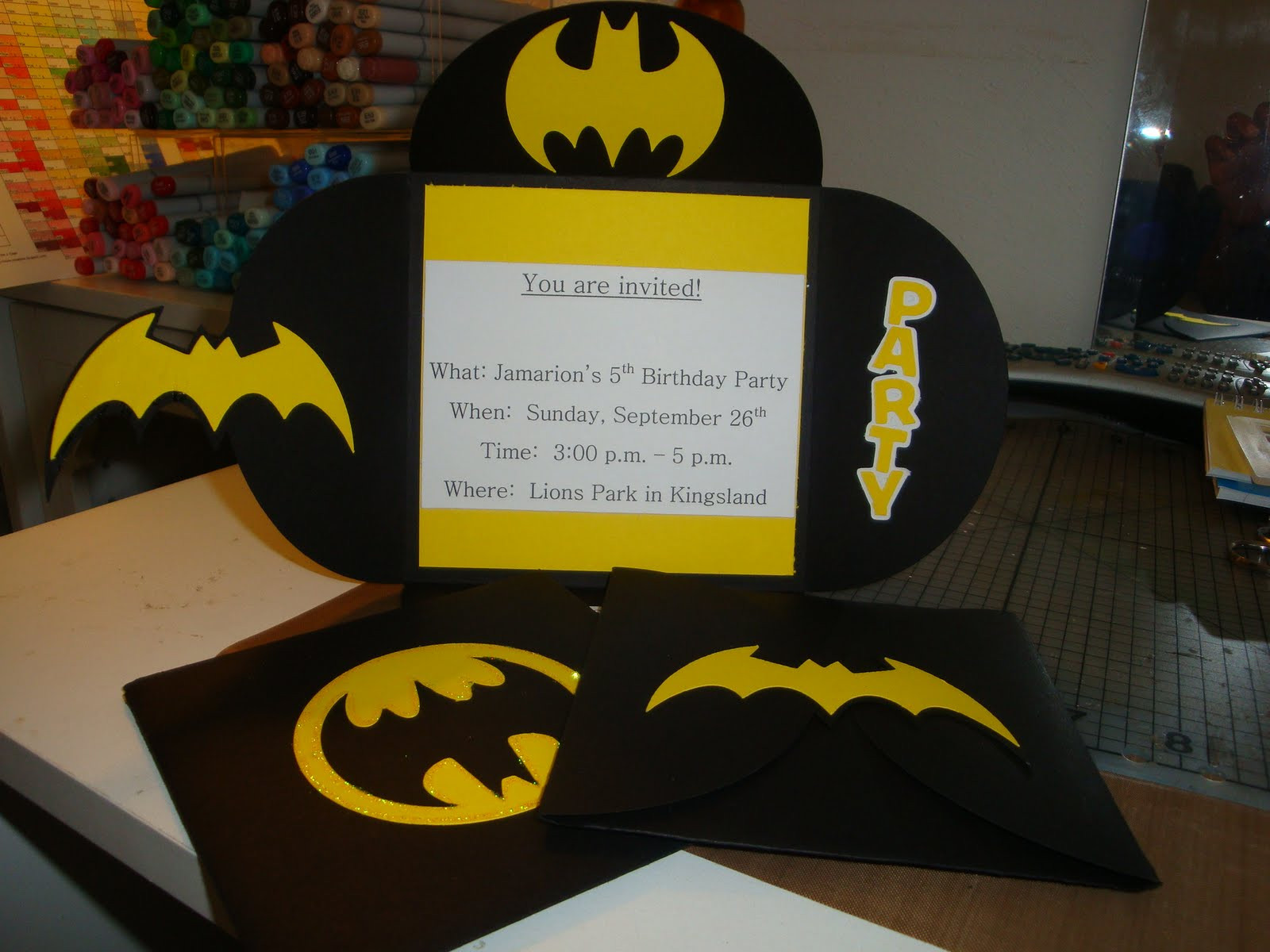 Batman Birthday Party Invitations
 Cuttin Up Batman Birthday Invites