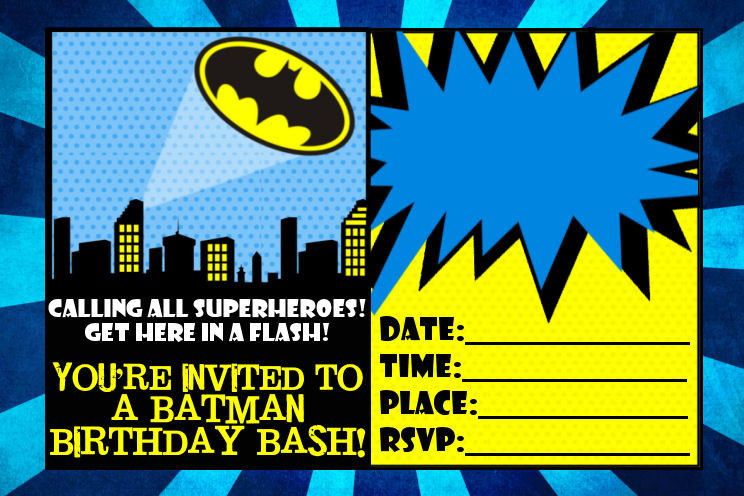 Batman Birthday Party Invitations
 Free Printable Batman Birthday Invitations – FREE