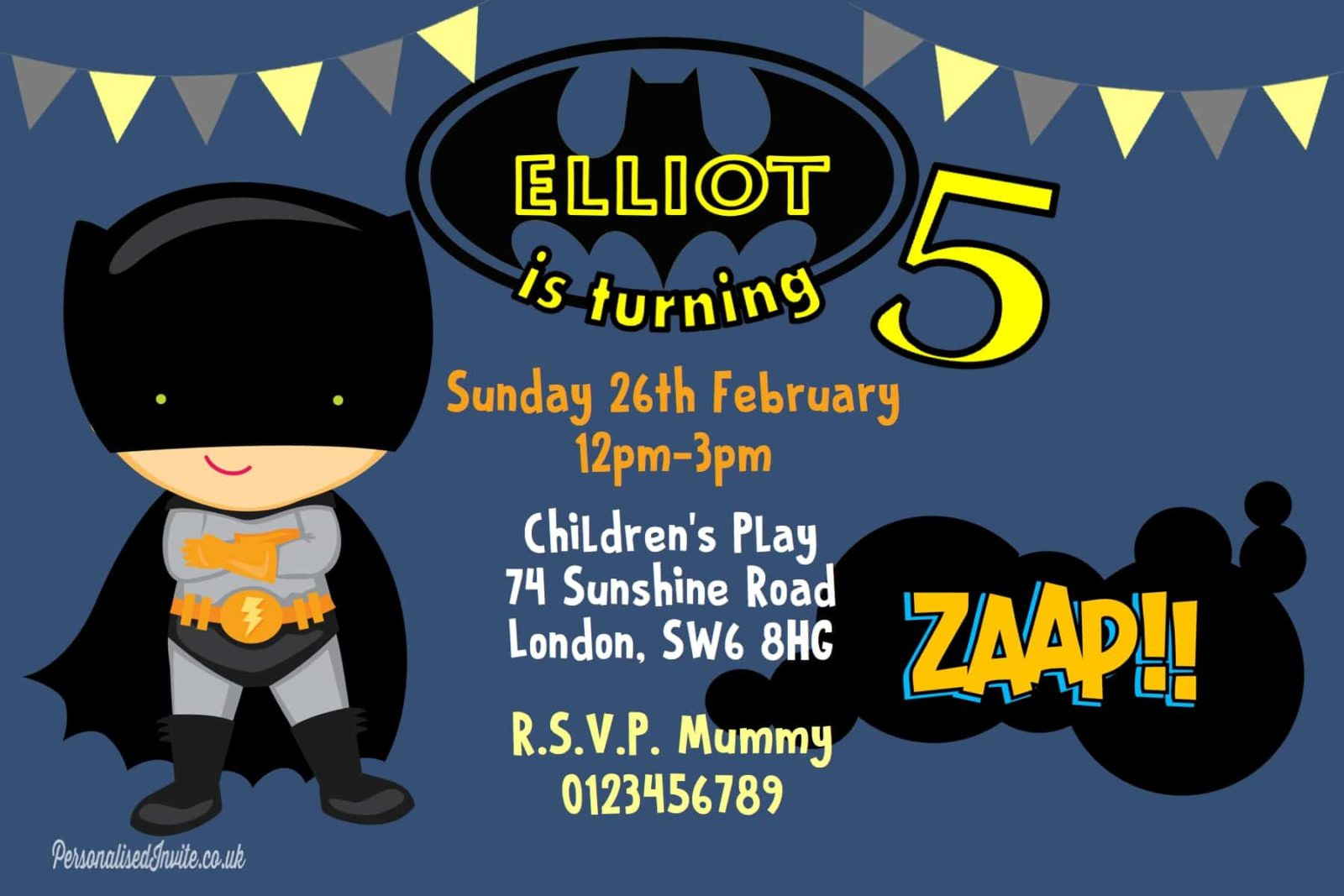 Batman Birthday Party Invitations
 10 Personalised Batman Party Invitations Personalised Invite