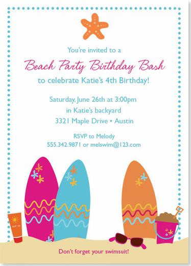 Beach Theme Birthday Invitations
 The Cherry Top Events Party Blog June 2013