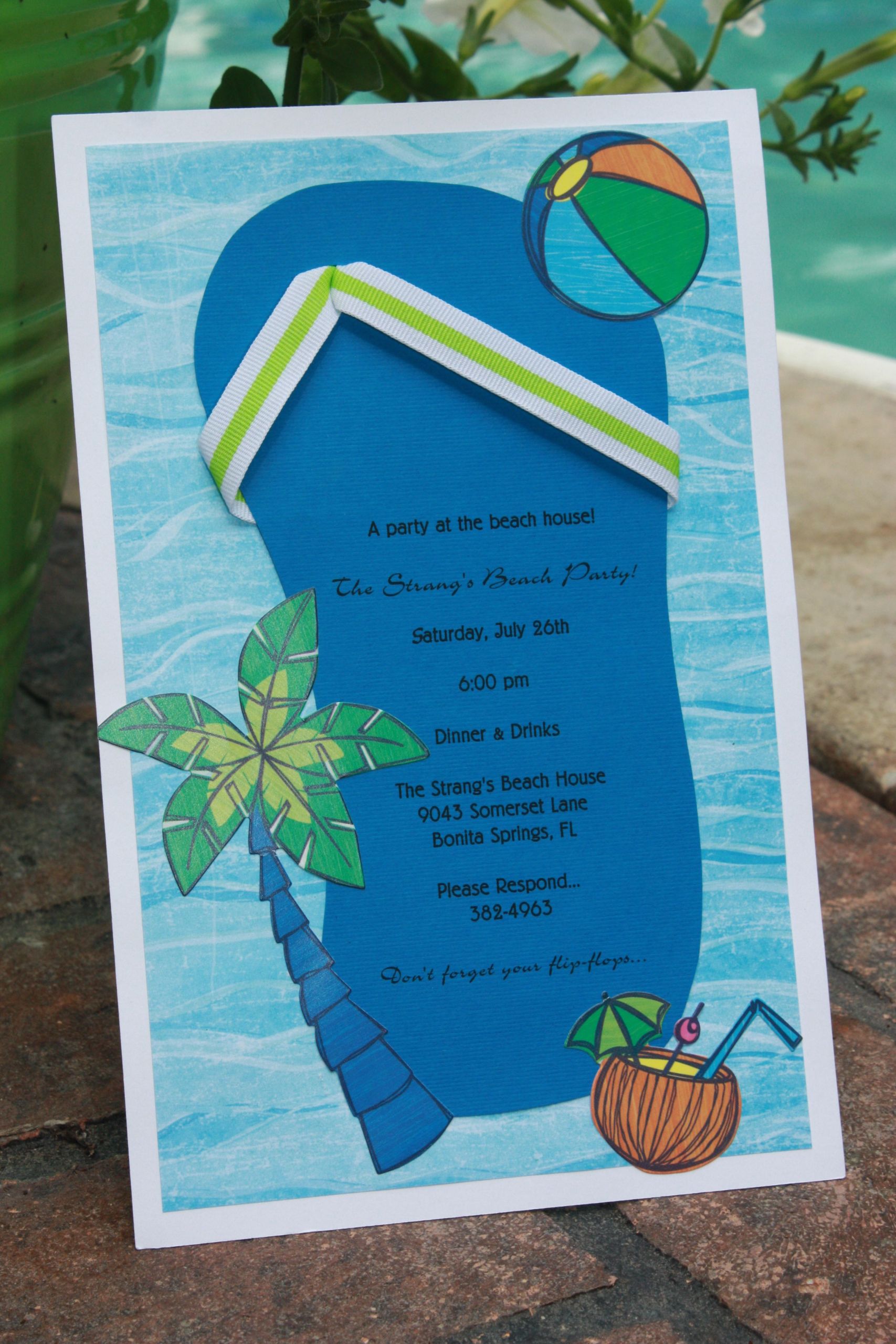 Beach Theme Birthday Invitations
 homemade beach themed bridal shower invitations