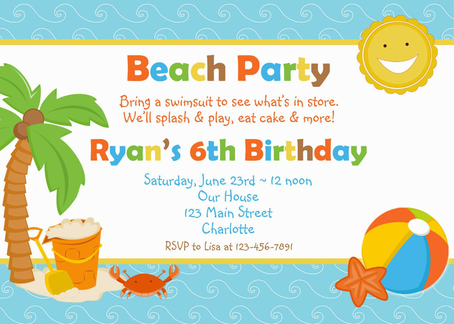 Beach Theme Birthday Invitations
 Beach Themed Birthday Invitations