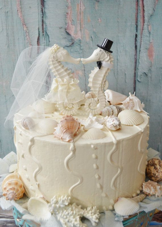 Beach Theme Wedding Cake Toppers
 Beach Theme Wedding Cake Toppers Seahorse Wedding Cake