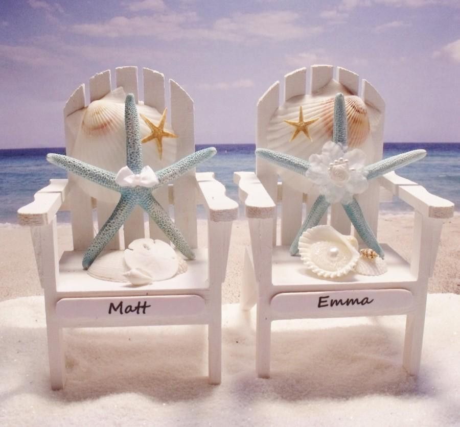 Beach Theme Wedding Cake Toppers
 Starfish Adirondack Chairs Beach Themed Wedding