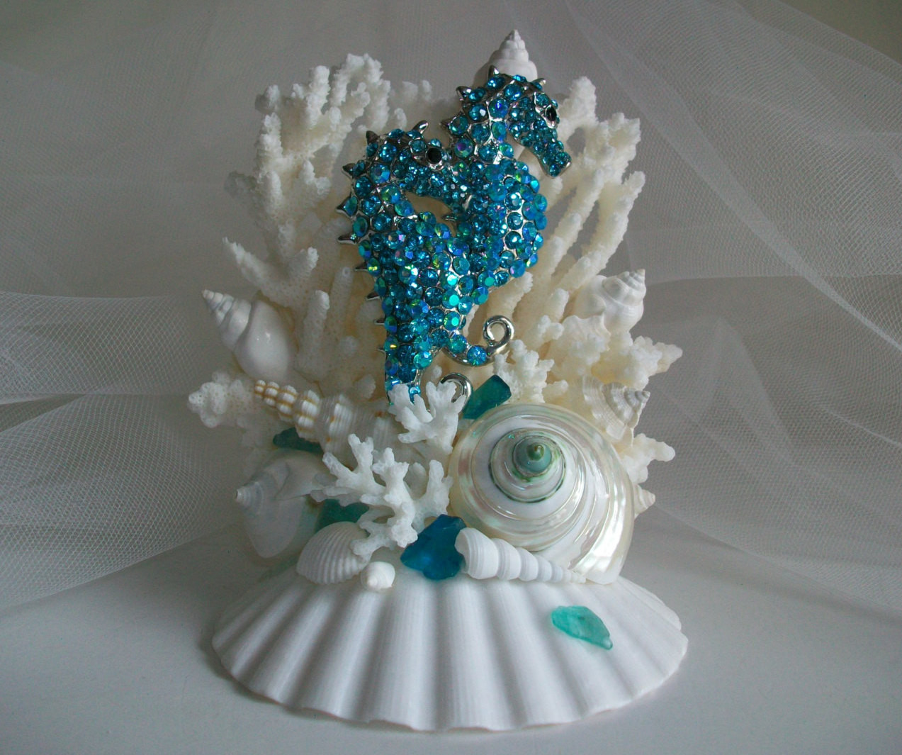 Beach Theme Wedding Cake Toppers
 Beach Theme Seahorse Wedding Cake Topper by
