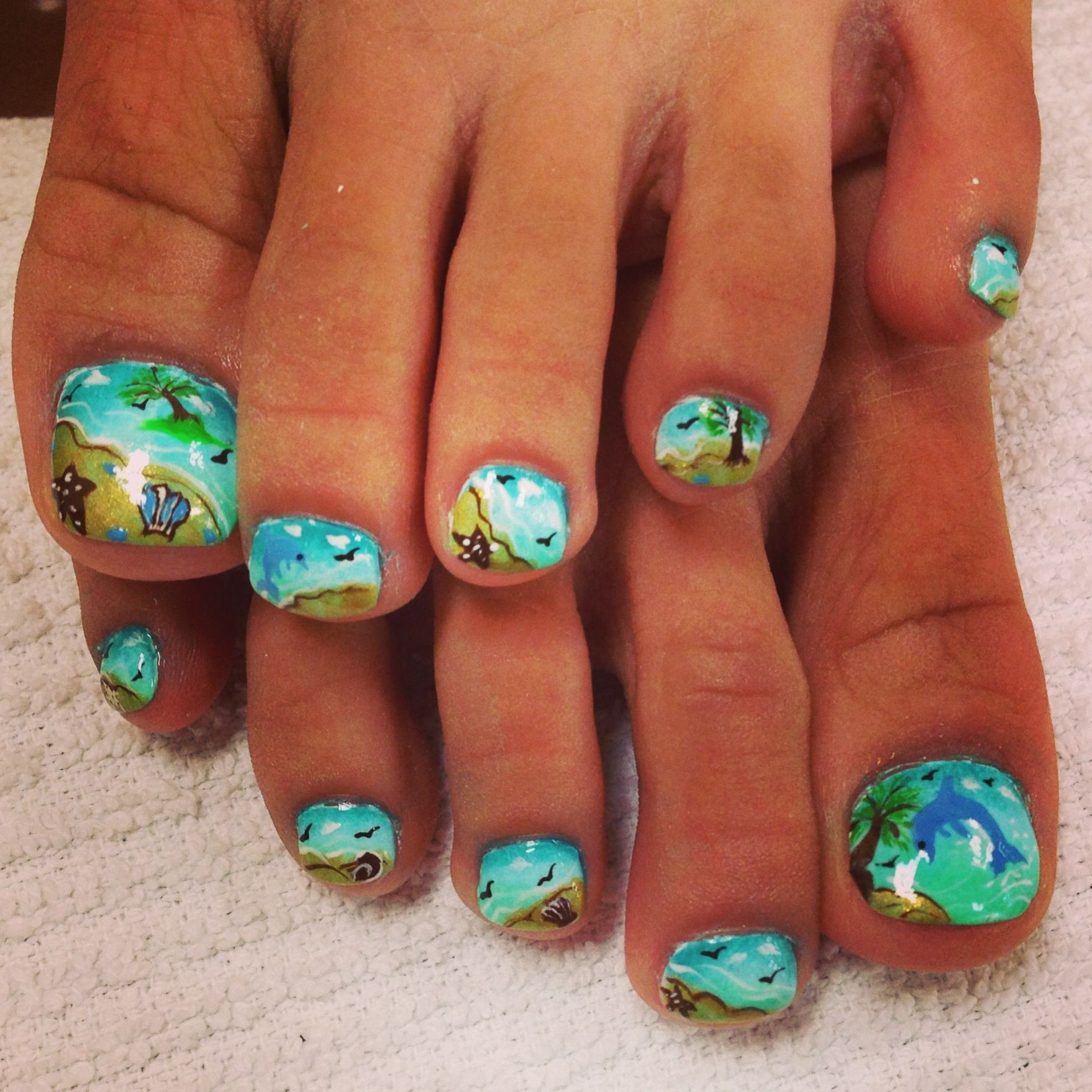 Beach Themed Nail Designs
 beach nails nail designs made by me