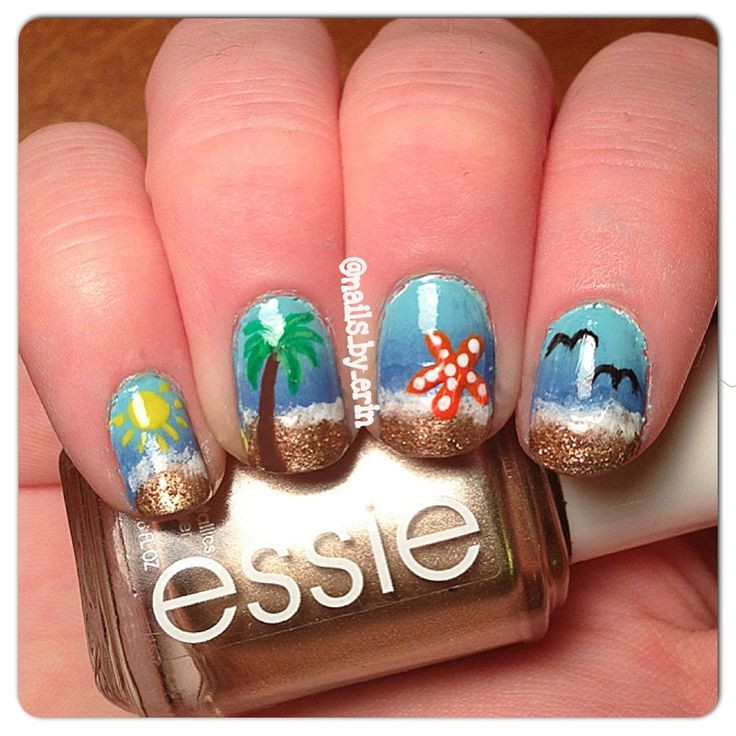 Beach Themed Nail Designs
 Beach themed nails My Nails Pinterest