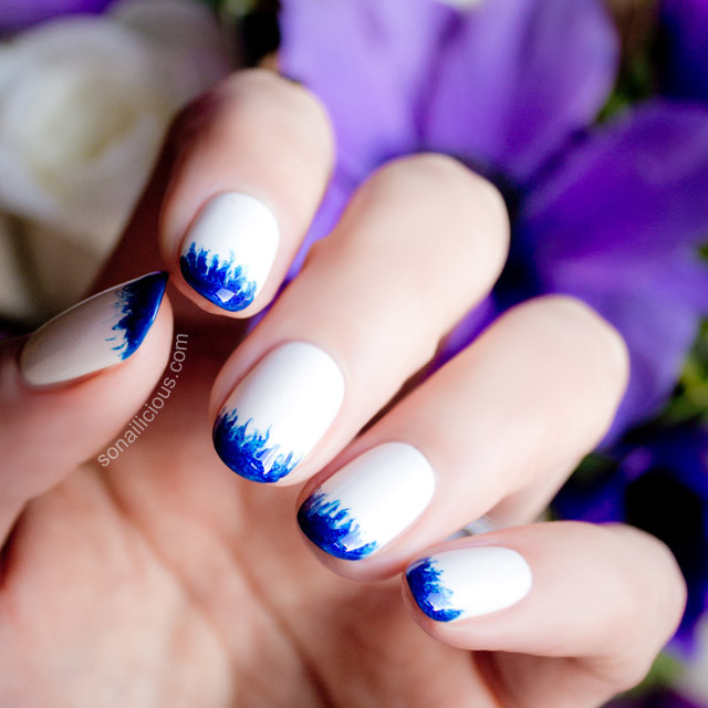 Beach Wedding Nails
 white and blue wedding nails SoNailicious