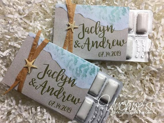 Beach Wedding Party Favors
 Beach Wedding Favors Gum Party Favors or Gum Wrappers for