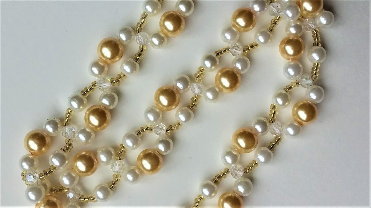 Bead Bracelet Patterns
 DIY Pearl Bracelet Necklace Easy beading pattern for