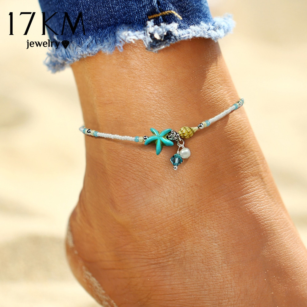 Beaded Anklet
 17KM Shell Anklet Beads Starfish Anklets For Women 2017
