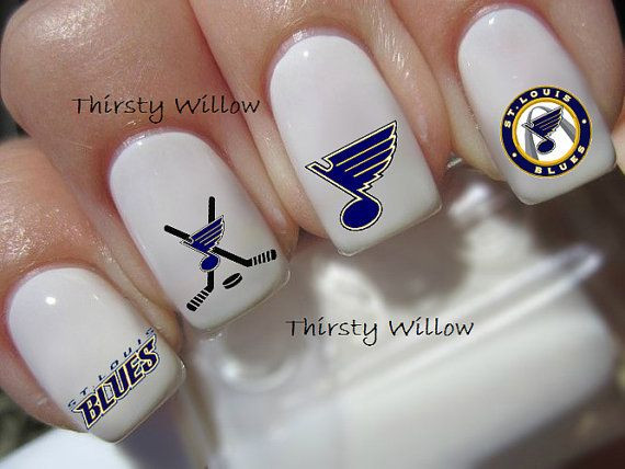 Beautiful Nails St Louis
 St Louis Blues Nail Decals by ThirstyWillow on Etsy