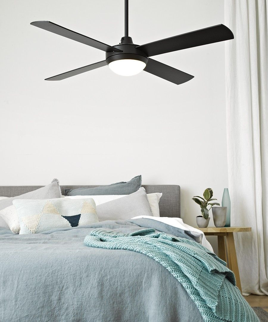 Bedroom Fan Lights
 Futura Eco 132cm Fan with LED Light in Black