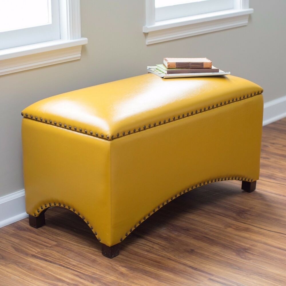 Bedroom Ottoman Storage Bench
 Leather Storage Bench Seat Bedroom Ottoman Upholstered