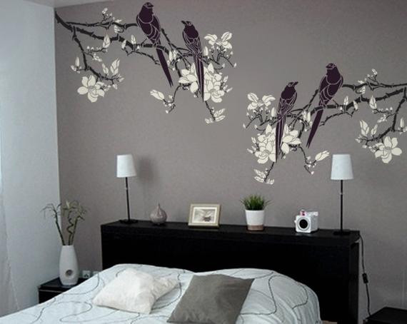 Bedroom Wall Stencils
 Stencil for Walls Magnolia Tree Branch with by