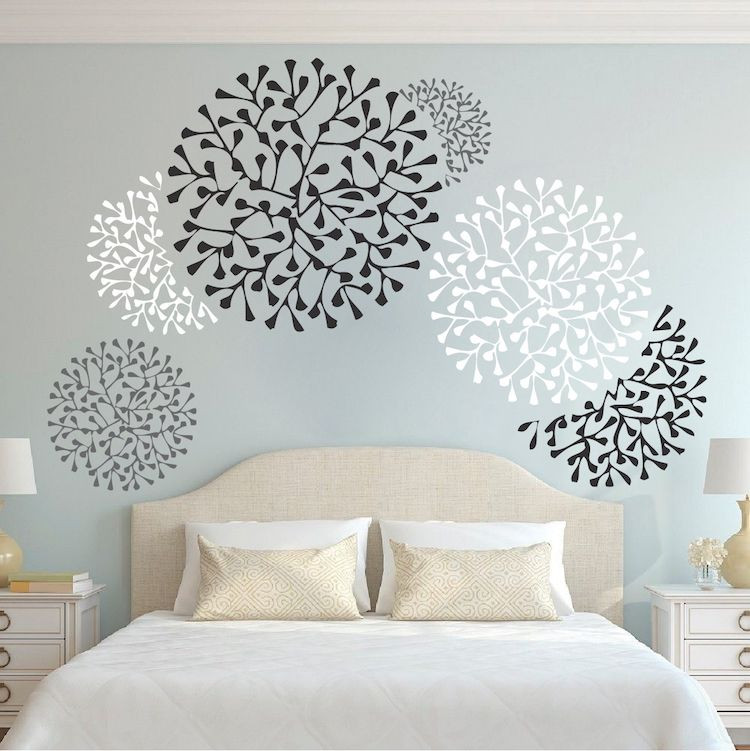 Bedroom Wall Stencils
 Beautiful Wall Accent Decals en 2019 Bedroom