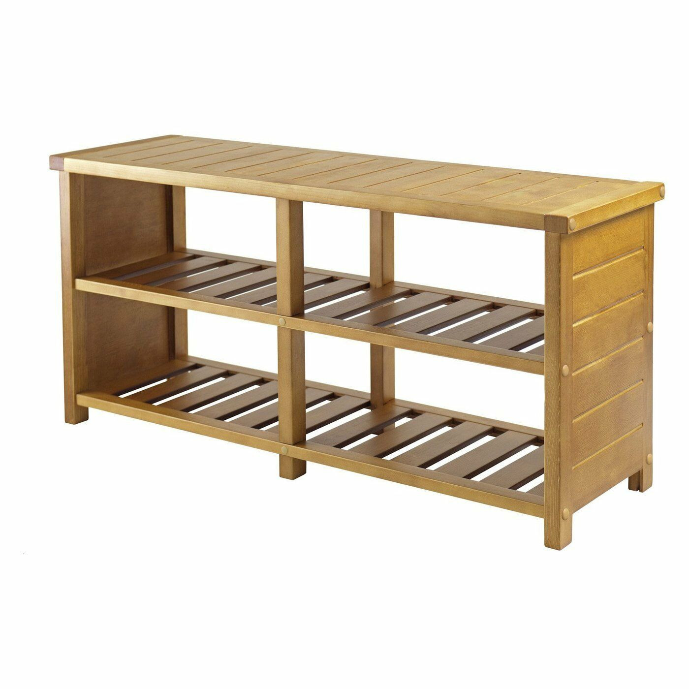 Bench With Shoe Storage
 Shoe Storage Bench Wood Organizer Accent Rack Entryway