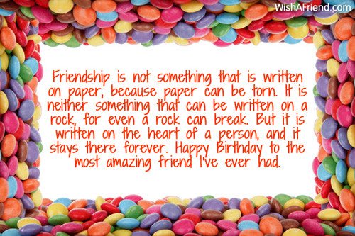 Best Birthday Wishes For A Friend
 Friendship is not something that is Best Friend Birthday Wish