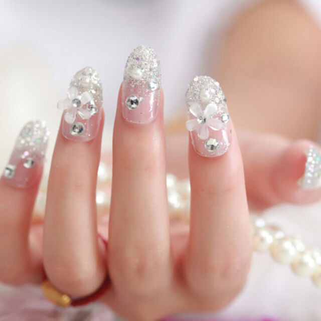 Best Fake Nails For Wedding
 3d Bride Wedding False Artificial Fake Nails Tips French