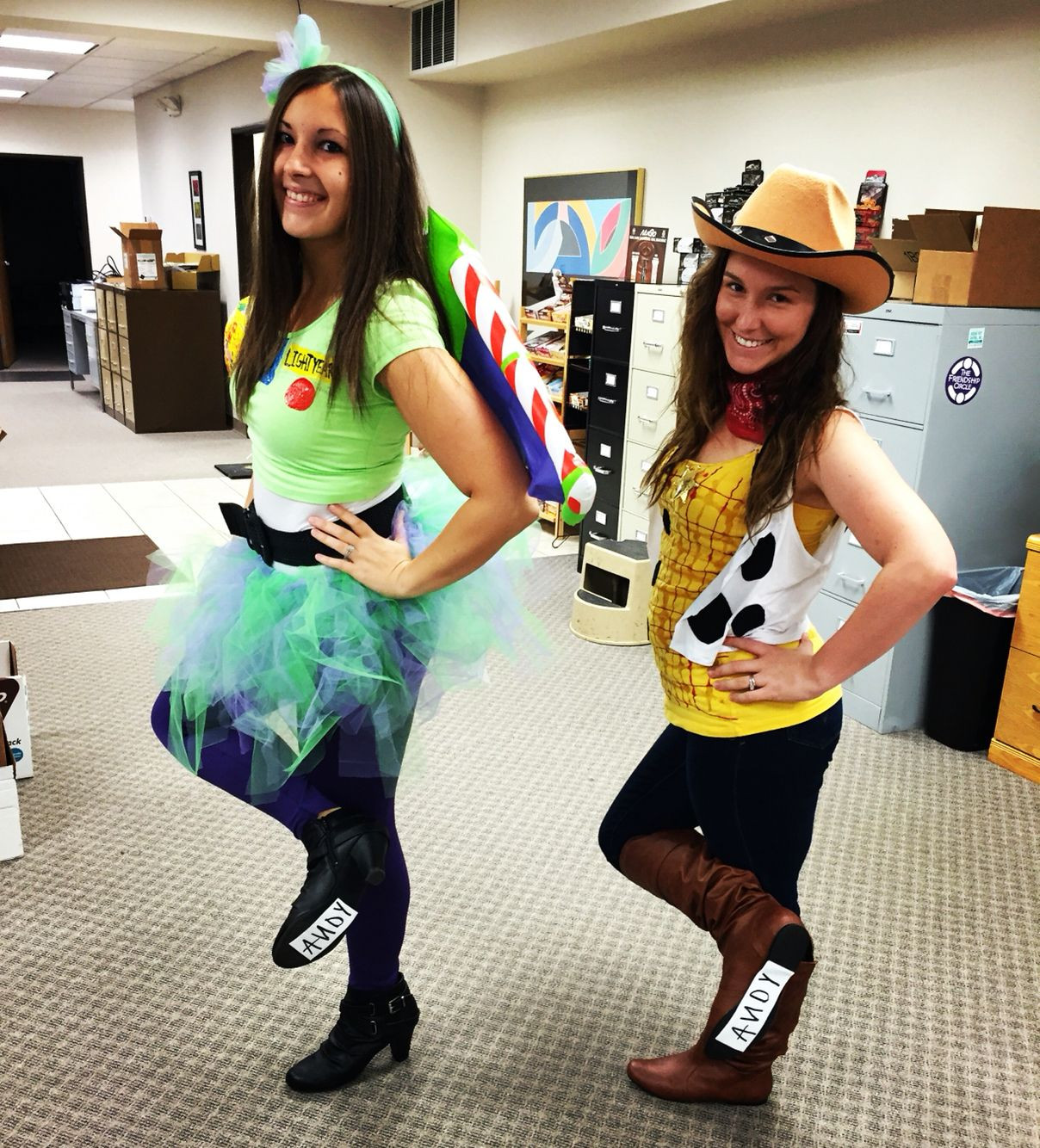 Best Friend Costumes DIY
 buzz lightyear and woody toy story woman women adult