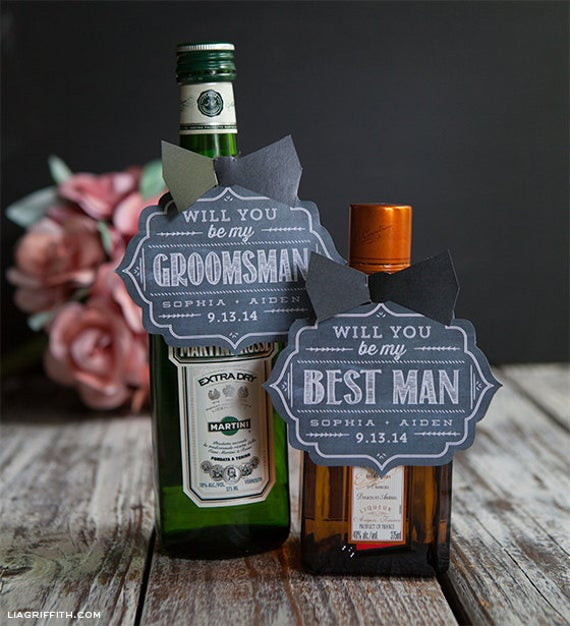 Best Man Ideas Gift
 Will You Be My Groomsman Gift Tags or Card by LiaGriffith