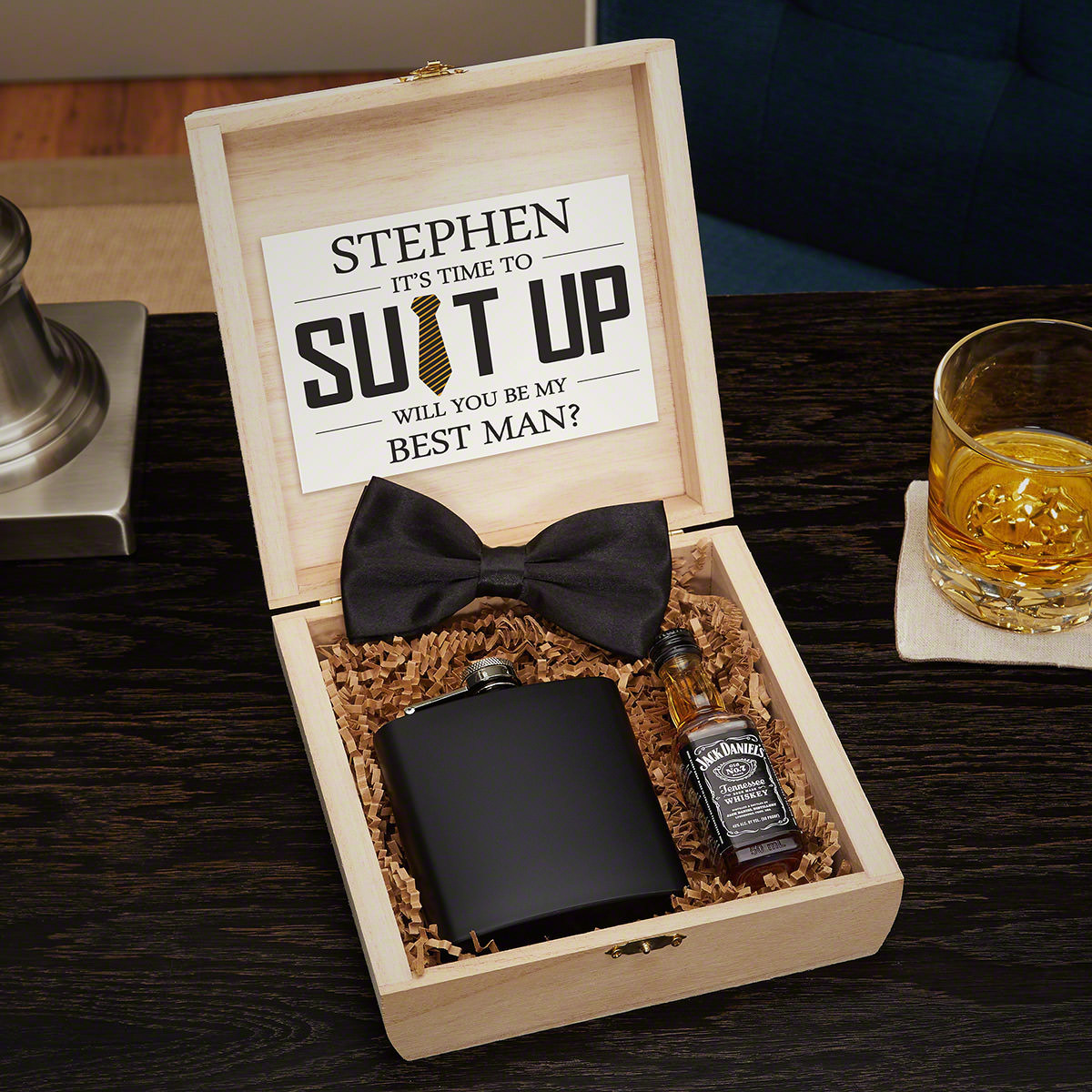 Best Man Ideas Gift
 Personalized Groomsmen Gifts and Wooden Crate Set