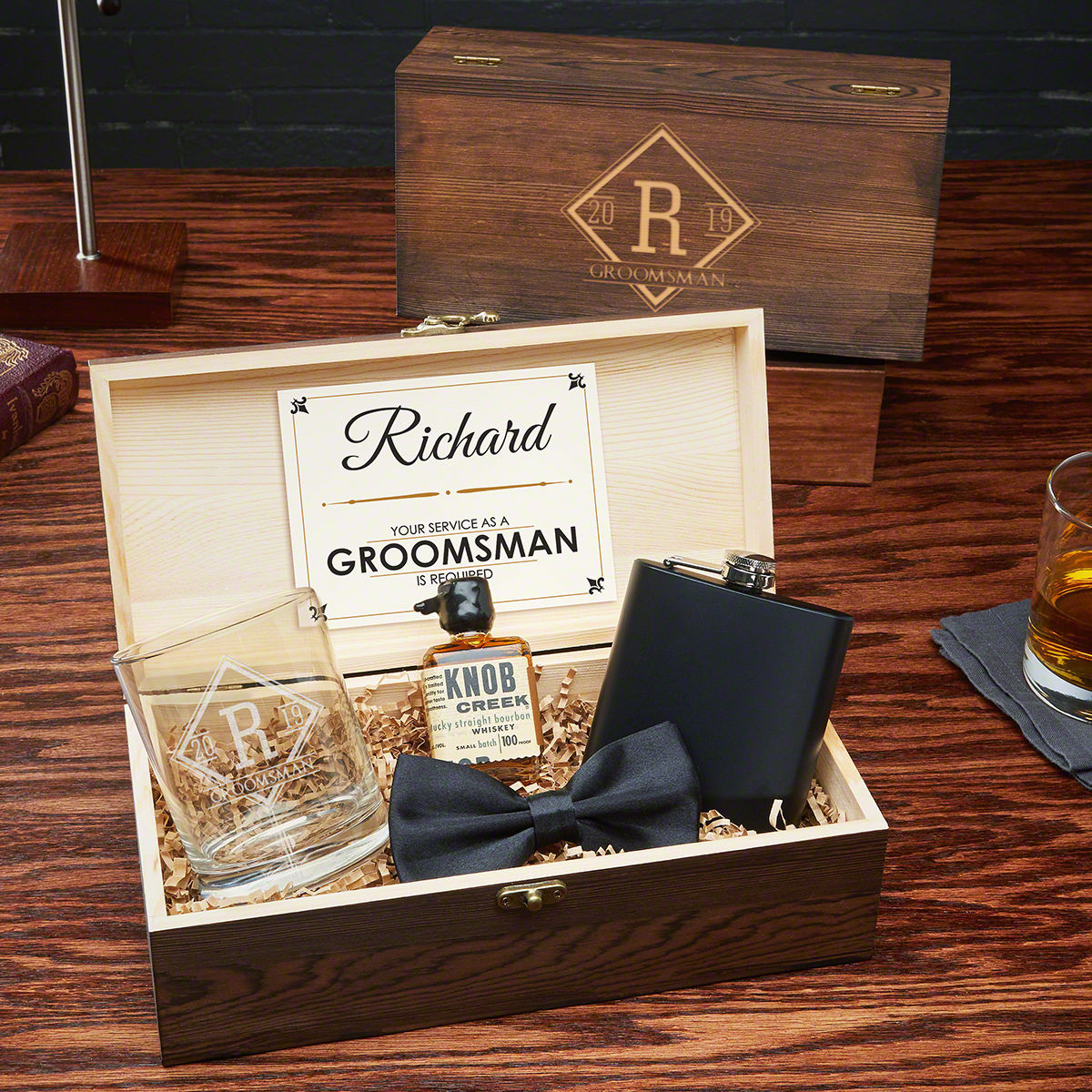 Best Man Ideas Gift
 Drake Customized Groomsmen Gift Set with Wood Box