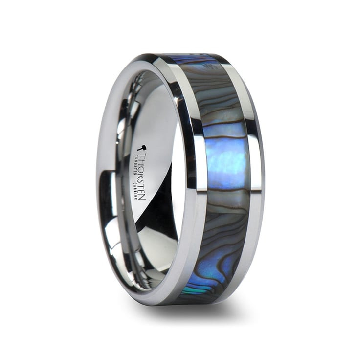 Best Wedding Bands For Men
 Men s Tungsten Wedding Band With Mother of Pearl Inlay