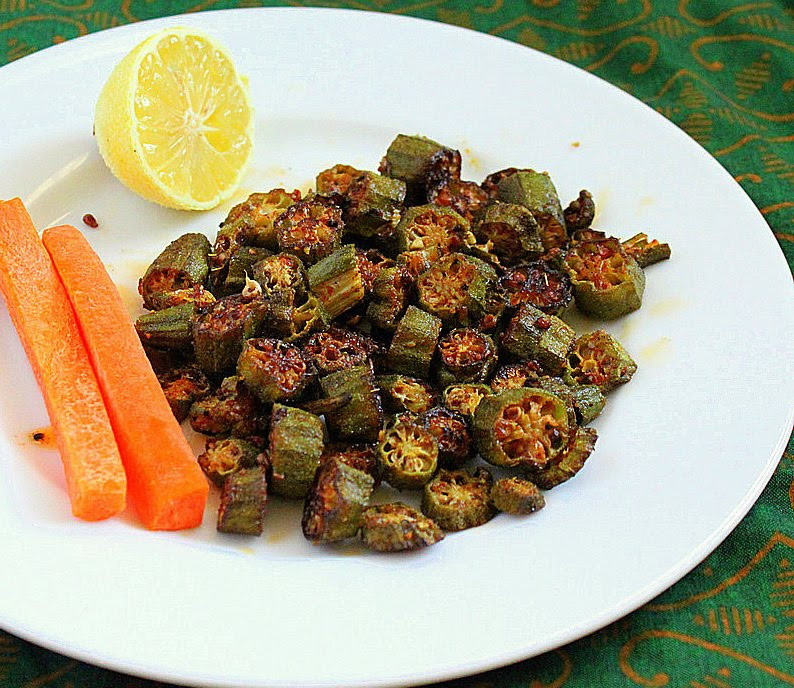 Bhindi Recipes Indian
 Crisp Okra with Indian Pickle spices Achari Bhindi Vegan