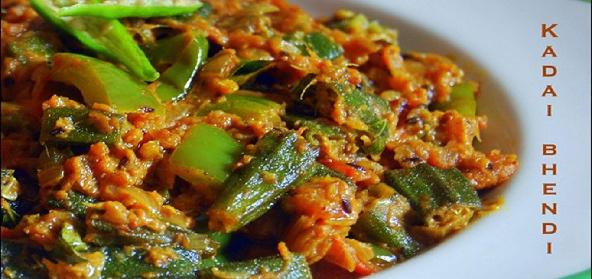 Bhindi Recipes Indian
 Kadai bhindi with capsicum recipe