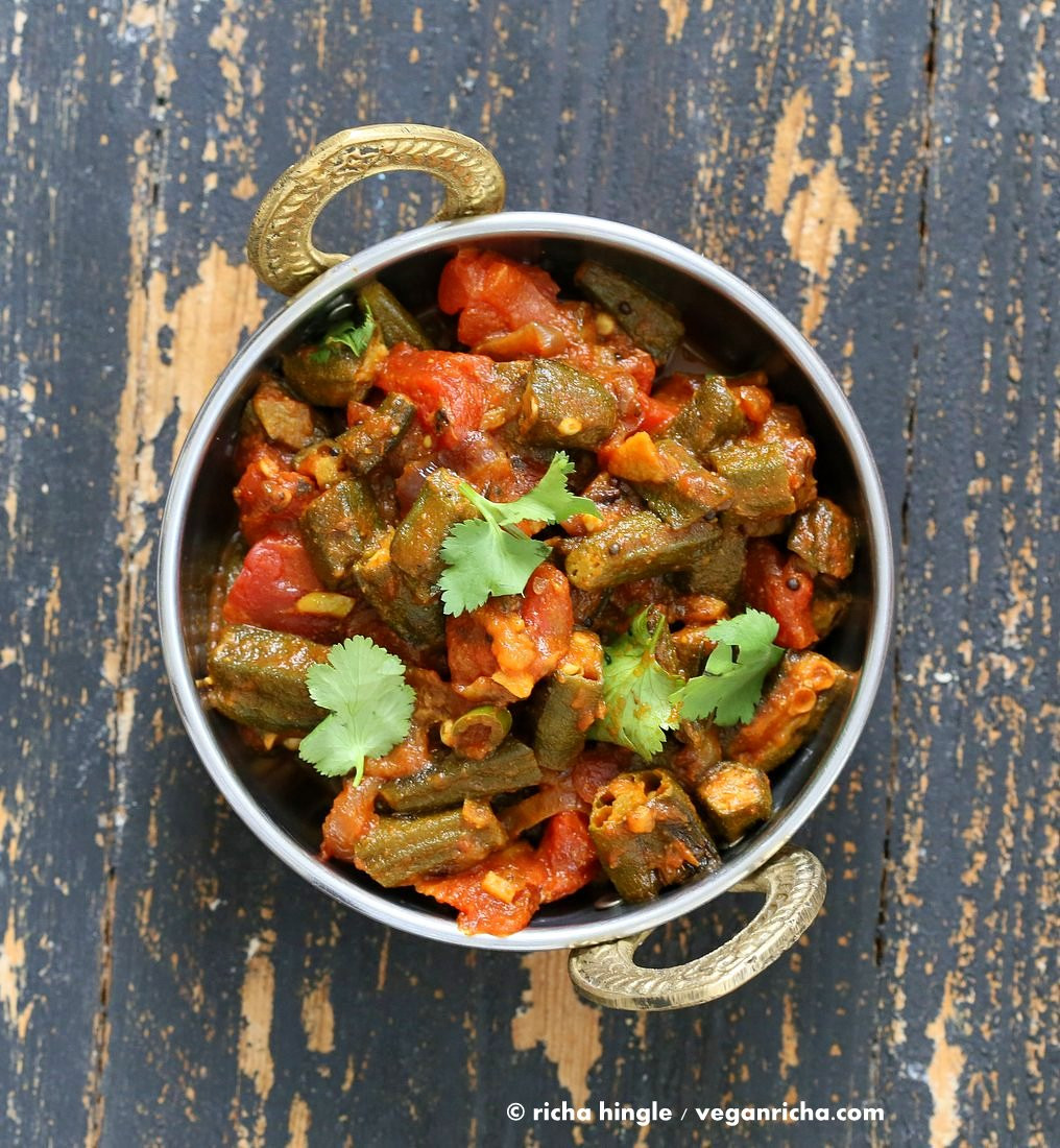 Bhindi Recipes Indian
 Bhindi Masala Recipe Okra in ion tomato Curry Vegan