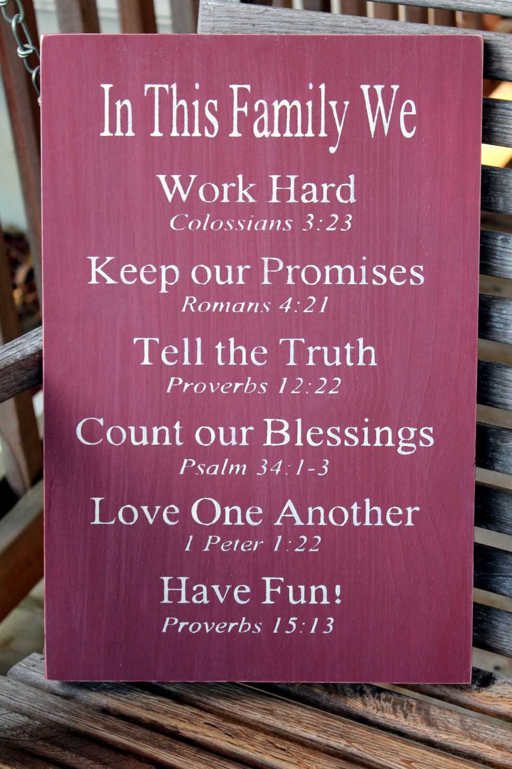 Bible Quotes About Family Love
 Christian Family Rules Sign Bible Verses Housewarming Gift