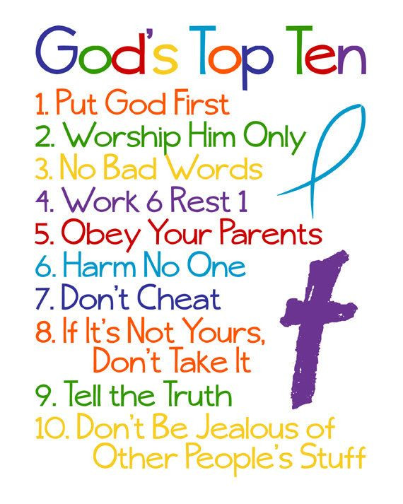Bible Quotes For Kids
 Christian Wall Art Ten mandments Bible Verse God s
