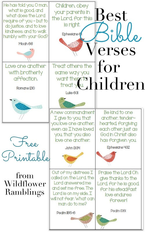 Bible Quotes For Kids
 10 Best Bible Verses for Children free printable