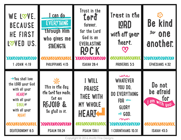 Bible Quotes For Kids
 10 Bible Verse Memorization Cards for Kids