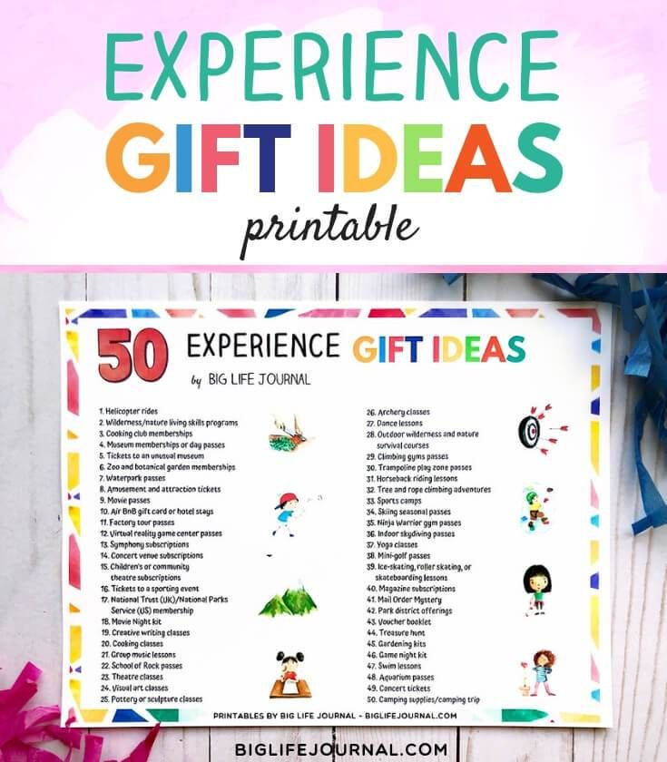 Big Gift Ideas For Kids
 50 Experience Gift Ideas for Families & Children