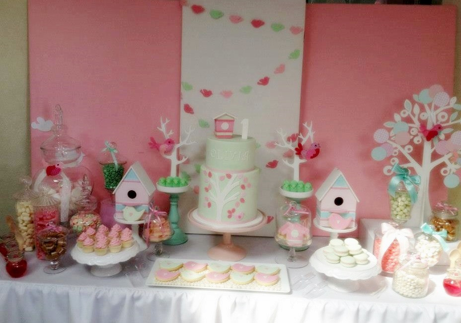 Bird Birthday Party
 Pink and Mint Bird Theme First Birthday Party