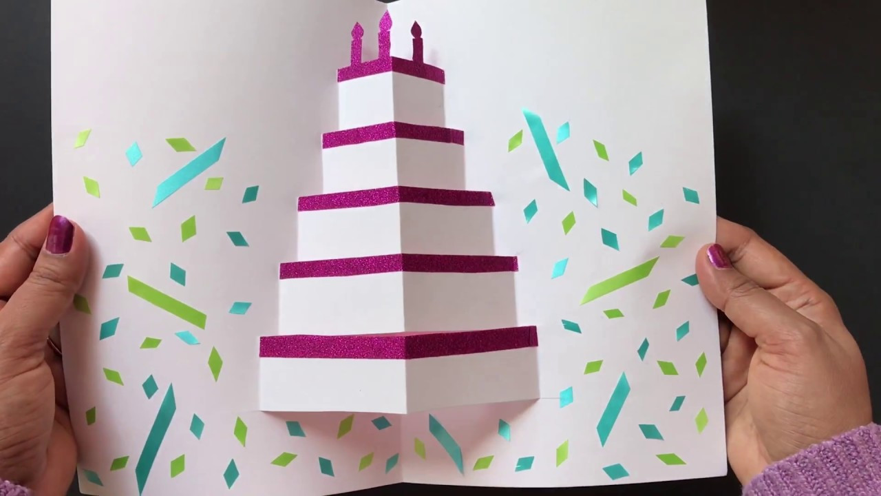 Birthday Cake Cards
 DIY Pop Up Cake Card Easy Birthday Card