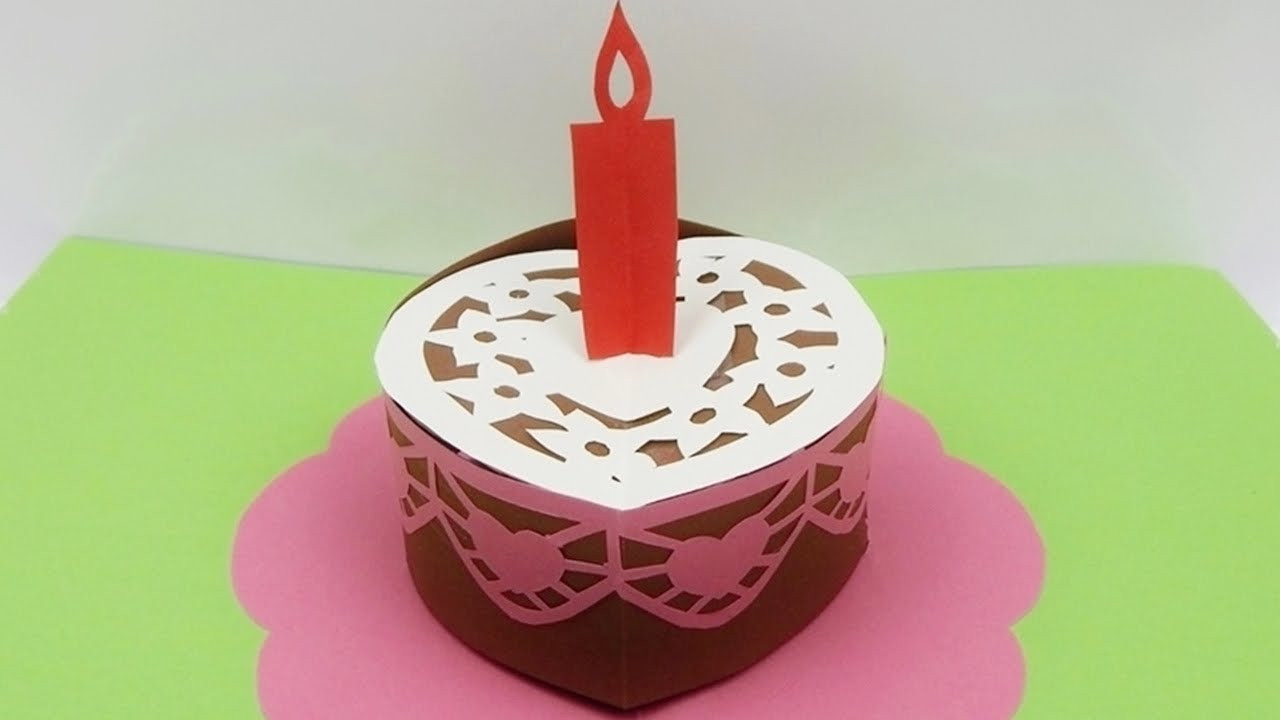 Birthday Cake Cards
 How to make a pop up card 3D happy birthday cake greeting